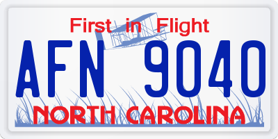 NC license plate AFN9040