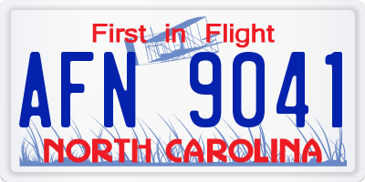 NC license plate AFN9041