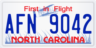 NC license plate AFN9042