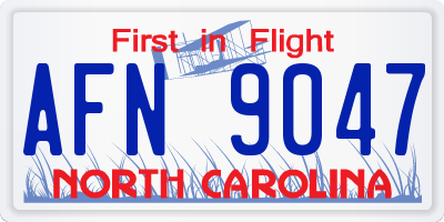 NC license plate AFN9047
