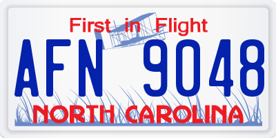 NC license plate AFN9048