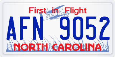NC license plate AFN9052