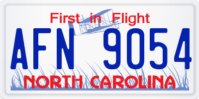 NC license plate AFN9054