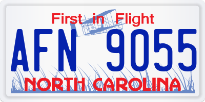 NC license plate AFN9055