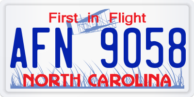NC license plate AFN9058