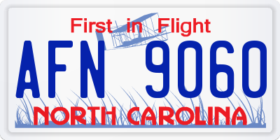 NC license plate AFN9060