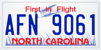 NC license plate AFN9061