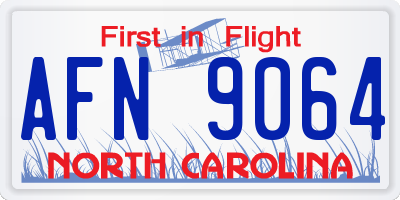 NC license plate AFN9064