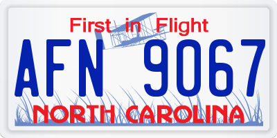 NC license plate AFN9067