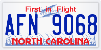 NC license plate AFN9068