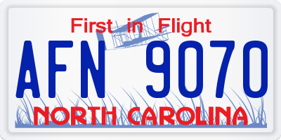 NC license plate AFN9070