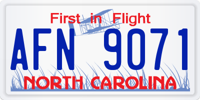 NC license plate AFN9071