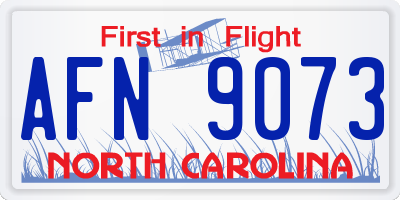 NC license plate AFN9073