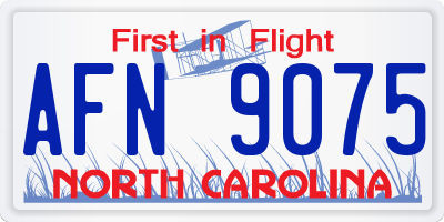 NC license plate AFN9075