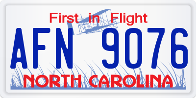 NC license plate AFN9076