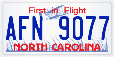 NC license plate AFN9077