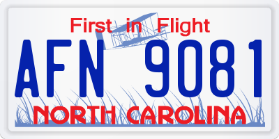 NC license plate AFN9081
