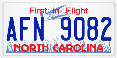 NC license plate AFN9082
