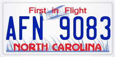 NC license plate AFN9083