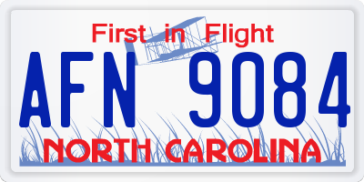 NC license plate AFN9084