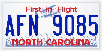 NC license plate AFN9085