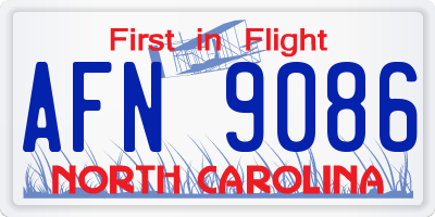NC license plate AFN9086