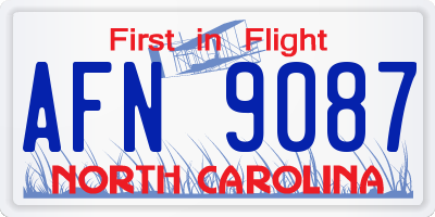 NC license plate AFN9087