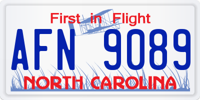 NC license plate AFN9089