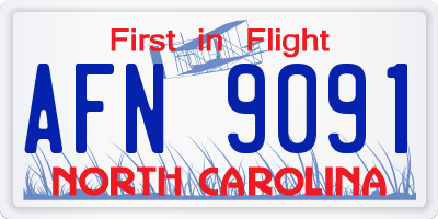 NC license plate AFN9091