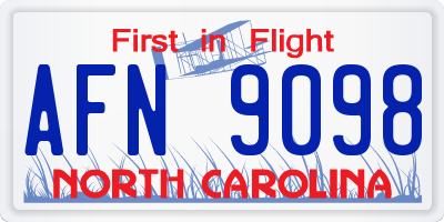 NC license plate AFN9098