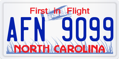 NC license plate AFN9099