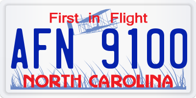 NC license plate AFN9100