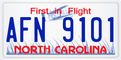 NC license plate AFN9101