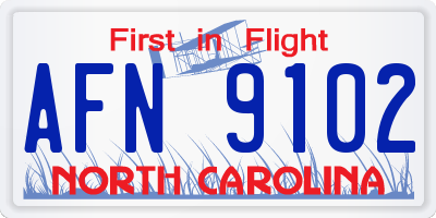 NC license plate AFN9102