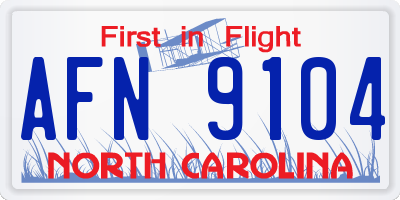 NC license plate AFN9104