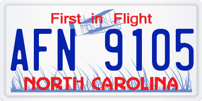 NC license plate AFN9105