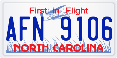 NC license plate AFN9106