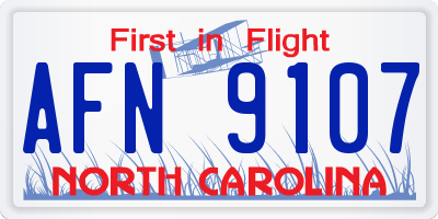NC license plate AFN9107