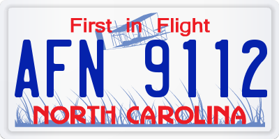 NC license plate AFN9112