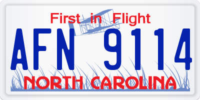 NC license plate AFN9114