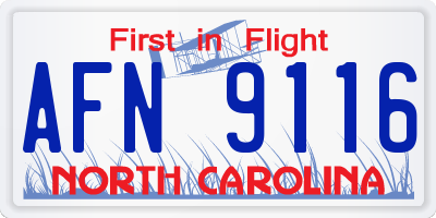 NC license plate AFN9116