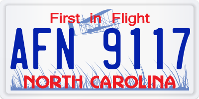 NC license plate AFN9117