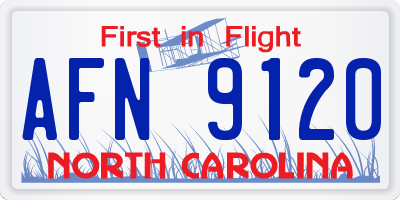 NC license plate AFN9120