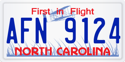 NC license plate AFN9124