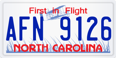 NC license plate AFN9126