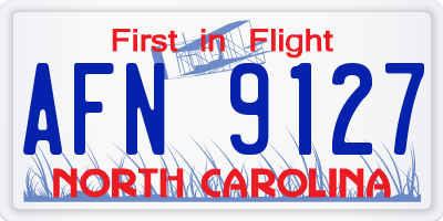 NC license plate AFN9127
