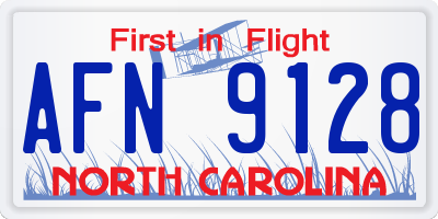 NC license plate AFN9128