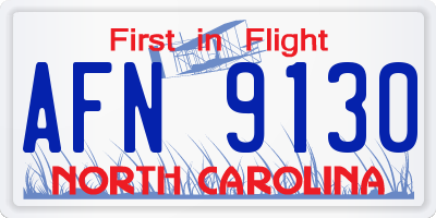 NC license plate AFN9130