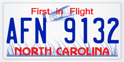NC license plate AFN9132