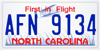 NC license plate AFN9134